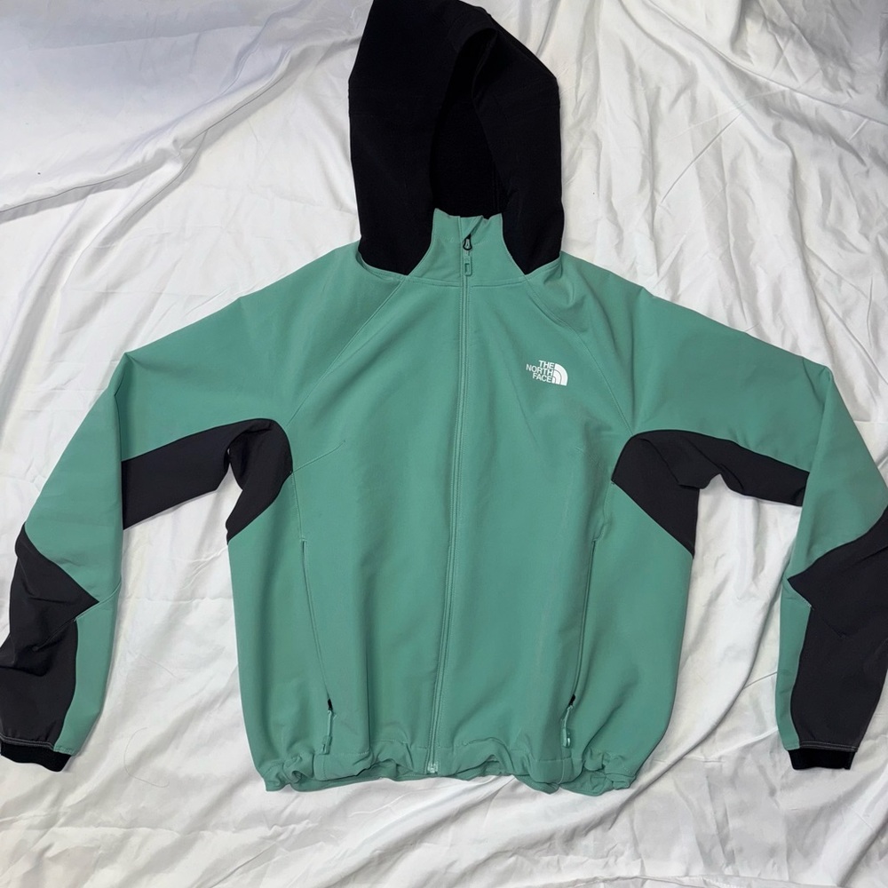 The North Face Teal and Black Hooded Jacket